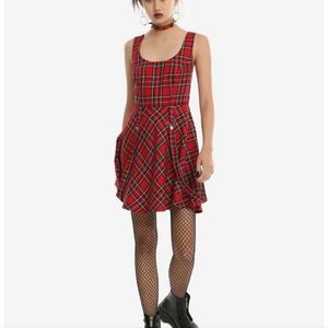 NWT Tripp Red Plaid Suspender Dress